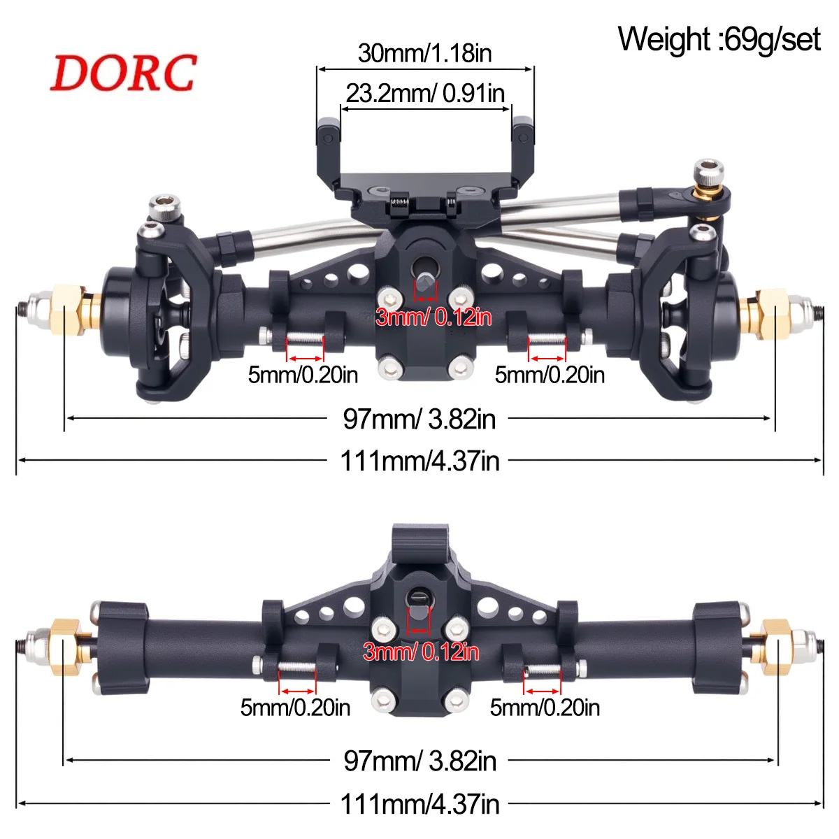 Servo Kit - 1Set Plastic Axles w/ Servo Mount