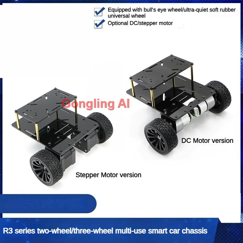 3WD Robot Car DC / Stepper Mot - đánh giá và giá Tracked Robot Chassis
