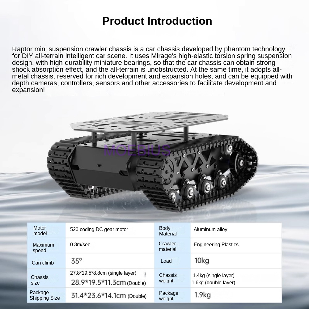 10KG Payload Metal Shock Absor - đánh giá và giá Tracked Robot Chassis